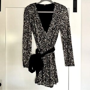 NWT Free People Sequin Dress with Velvet Belt